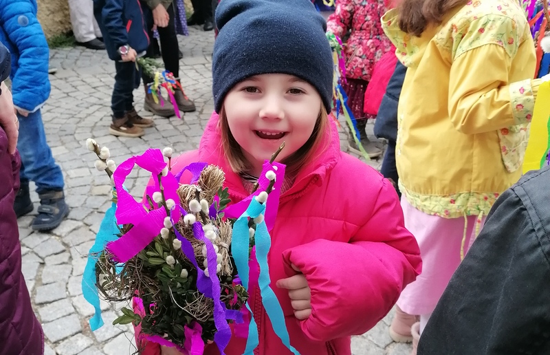 Palmsonntag in der Pfarrkirche. / Pfarrkindergarten Graz-Graben